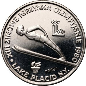 Volksrepublik Polen, 200 Gold 1980, Olympische Spiele in Lake Placid, MUSTER, Nickel