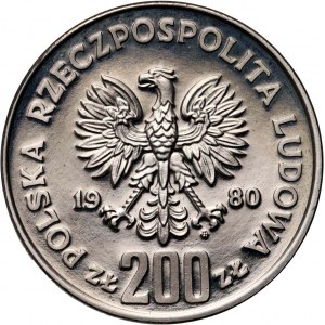 Polská lidová republika, 200 zlatých 1980, Olympijské hry v Lake Placid, SAMPLE, nikl