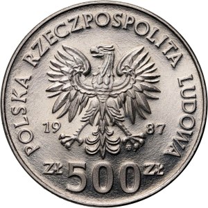 Volksrepublik Polen, 500 Gold 1987, Spiele der XXIV. Olympiade 1988, MUSTER, Nickel