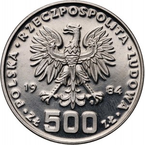 PRL, 500 złotych 1984, Łabędzie, PRÓBA, nikiel