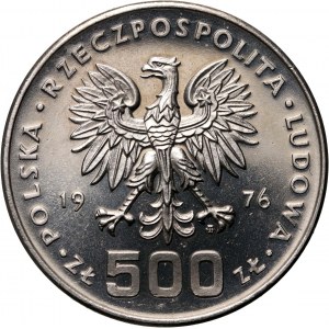 People's Republic of Poland, 500 gold 1976, Tadeusz Kosciuszko, SAMPLE, nickel
