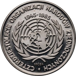 Poľská ľudová republika, 500 zlotých 1985, 40 rokov OSN, SAMPLE, nikel