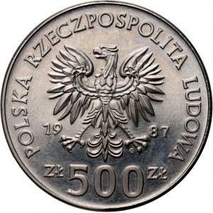 Volksrepublik Polen, 500 Zloty 1987, Fußball-Europameisterschaft 1988, PRÓBA, Nickel