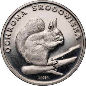 Poľská ľudová republika, 500 zlotých 1985, veverička, vzorka, nikel