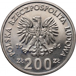 PRL, 200 Zloty 1986, Władysław I Łokietek, PRÓBA, Nickel