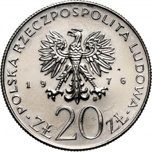 PRL, 20 zlotých 1976, XXX rokov rozpočtových zákonov PRL, PRÓBA, nikel