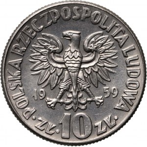 PRL, 10 zloty 1959, Nicolaus Copernicus, SAMPLE, nickel