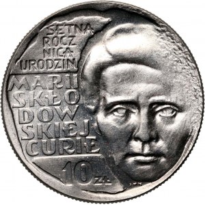 PRL, 10 zlotých 1967, Maria Skłodowska-Curie, PRÓBA, nikl