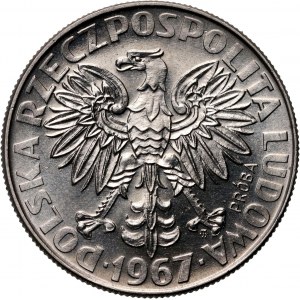 PRL, 10 Zloty 1967, Maria Skłodowska-Curie, PRÓBA, Nickel