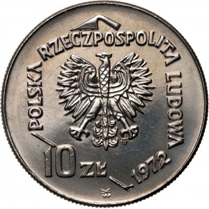 PRL, 10 złotych 1972, 50 lat portu w Gdyni, PRÓBA, nikiel