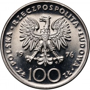 Polská lidová republika, 100 zlotých 1976, Kazimierz Pulaski, PRÓBA, nikl