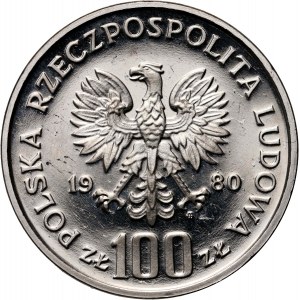 Volksrepublik Polen, 100 Gold 1980, XXII. Olympiade Spiele, MUSTER, Nickel