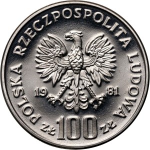 PRL, 100 złotych 1981, Władysław Sikorski, PRÓBA, nikiel