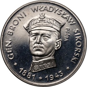PRL, 100 zl. 1981, Władysław Sikorski, PRÓBA, nikl