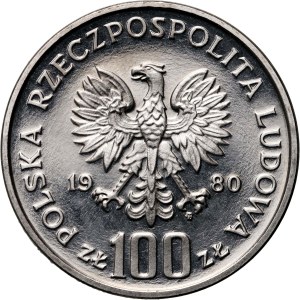 Poľská ľudová republika, 100 zlatých 1980, XXII. olympijské hry, SAMPLE, nikel