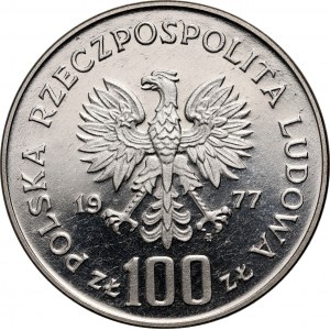 PRL, 100 gold 1977, Wladyslaw Reymont, PRÓBA, nickel