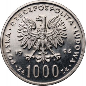 PRL, 1000 złotych 1984, Łabędź, PRÓBA, nikiel