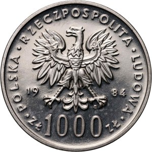 PRL, 1000 Zloty 1984, 40. Jahrestag der PRL, PRÓBZ, Nickel