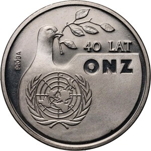 Volksrepublik Polen, 1000 Zloty 1985, 40 Jahre Vereinte Nationen, MUSTER, Nickel