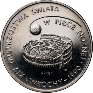 Polská lidová republika, 1000 zlotých 1988, XIV. mistrovství světa ve fotbale - Itálie 1990, SAMPLE, nikl
