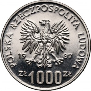 Volksrepublik Polen, 1000 Gold 1987, Spiele der XXIV. Olympiade 1988, SAMPLE, Nickel