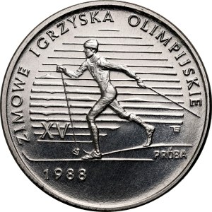Poľská ľudová republika, 1000 zlatých 1987, XV. zimné olympijské hry 1988, SAMPLE, Nikel