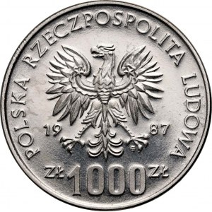 PRL, 1000 złotych 1987, XV Zimowe Igrzyska Olimpijskie 1988, PRÓBA, Nikiel