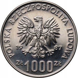 PRL, 1000 Zloty 1987, Wrocław, PRÓBA, Nikiel