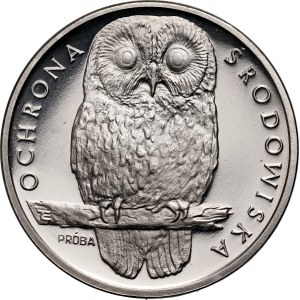 PRL, 1000 złotych 1986, Ochrona Środowiska - Sowa, PRÓBA, Nikiel