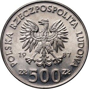 Poľská ľudová republika, 500 zlatých 1987, Hry XXIV. olympiády 1988, SAMPLE, nikel