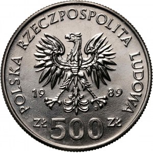 PRL, 500 złotych 1989, Władysław II Jagiełło, PRÓBA, nikiel