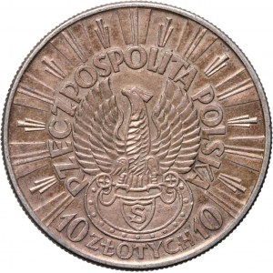 II RP, 10 Zloty 1934 S, Warschau, Józef Piłsudski, Strzelecki-Adler