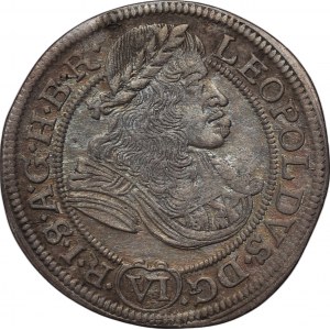 Silesia, Leopold I, 6 krajcars 1675 FIK, Opole, KALKOWSKI