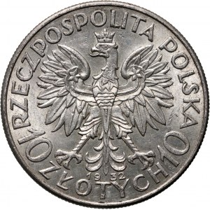 II RP, 10 Zloty 1932, London, Kopf einer Frau