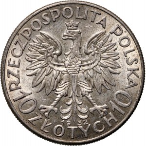 II RP, 10 złotych 1932, Londyn, Głowa Kobiety