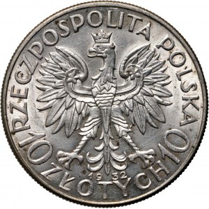 II RP, 10 złotych 1932, Londyn, Głowa Kobiety