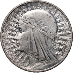 II RP, 10 zlotých 1933, Varšava, ženská hlava