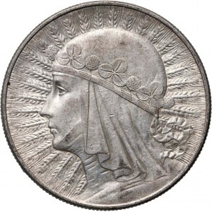 II RP, 10 Zloty 1932, Warschau, Kopf einer Frau