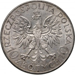 II RP, 10 zlotých 1932, Varšava, hlava ženy