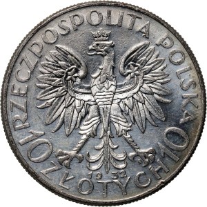 II RP, 10 zlotých 1932, Hlava ženy, Varšava