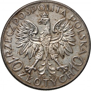 II RP, 10 zlotých 1932, Hlava ženy, Varšava