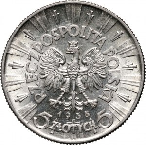 II RP, 5 zloty 1938, Warsaw, Józef Piłsudski