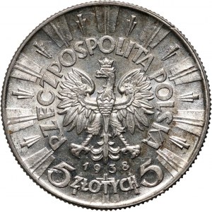 II RP, 5 Zloty 1938, Warschau, Józef Piłsudski