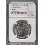 People's Republic of Poland, 10 gold 1964, Tree, SAMPLE, nickel