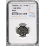 People's Republic of Poland, 20 pennies 1963, SAMPLE, nickel