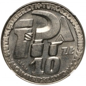 PRL, 10 Zloty 1964, Sierp i kielnia, PRÓBA, Nickel, mit Münzzeichen