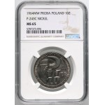 PRL, 10 zl. 1964, Sierp i kielnia, PRÓBA, nikel, so značkou mincovne