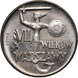 Poľská ľudová republika, 10 zlotých 1965, VII Wieków Warszawy - vychudnutá morská panna, PRÓZE, nikel