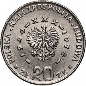 PRL, 20 Zloty 1974, XXX Lat PRL - Hutnik, PRÓBA, Nickel