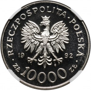 III RP, 10000 zlatých 1992, Wladyslaw III Varnañczyk, SAMPLE, nikel